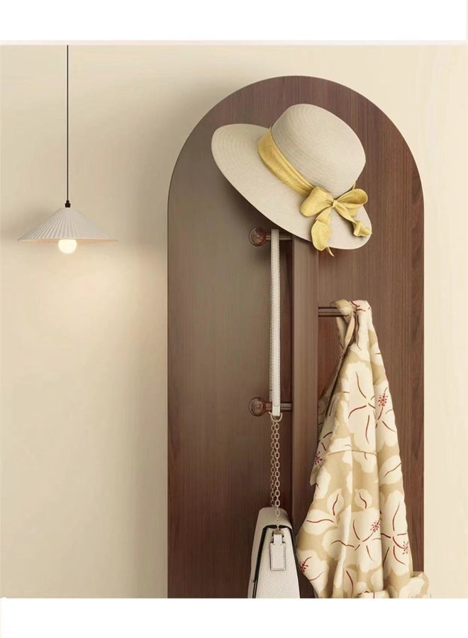 Kutis 360° Rotating Mirror Clothing And Hat Rack Full Length Mirror With Storage Wood Particle Board Brown 36 X 30 X 166 cm - Image 3